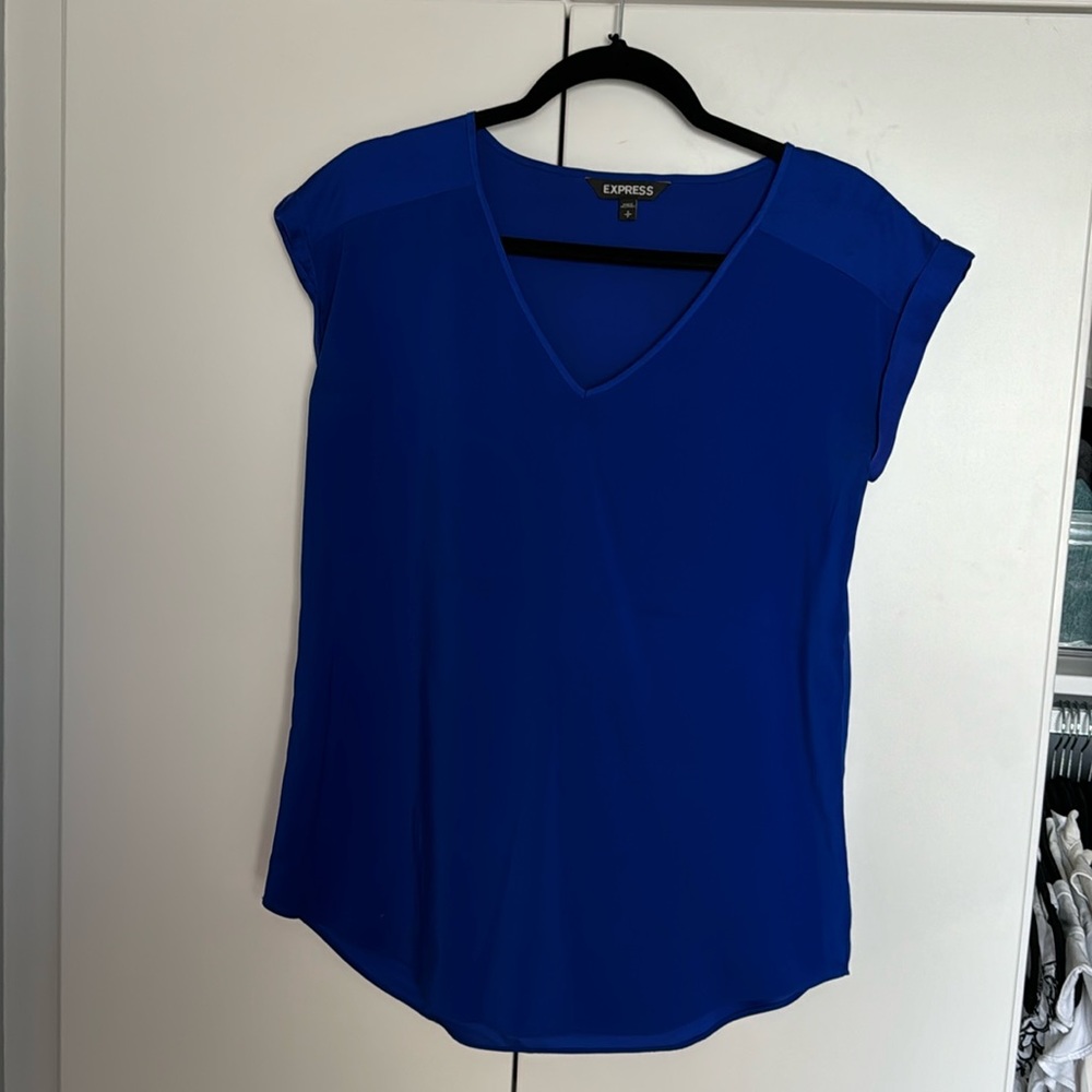 Express silk royal blue top
